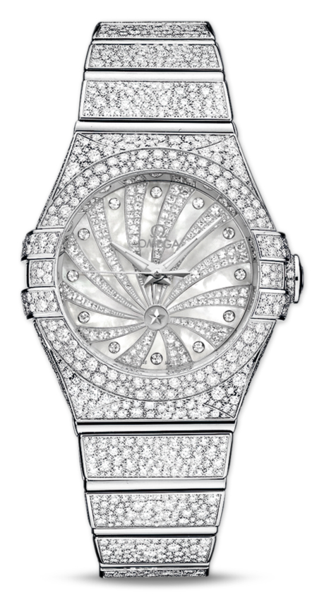 UK Omega Constellation Luxury Edition White Gold Fake Watches