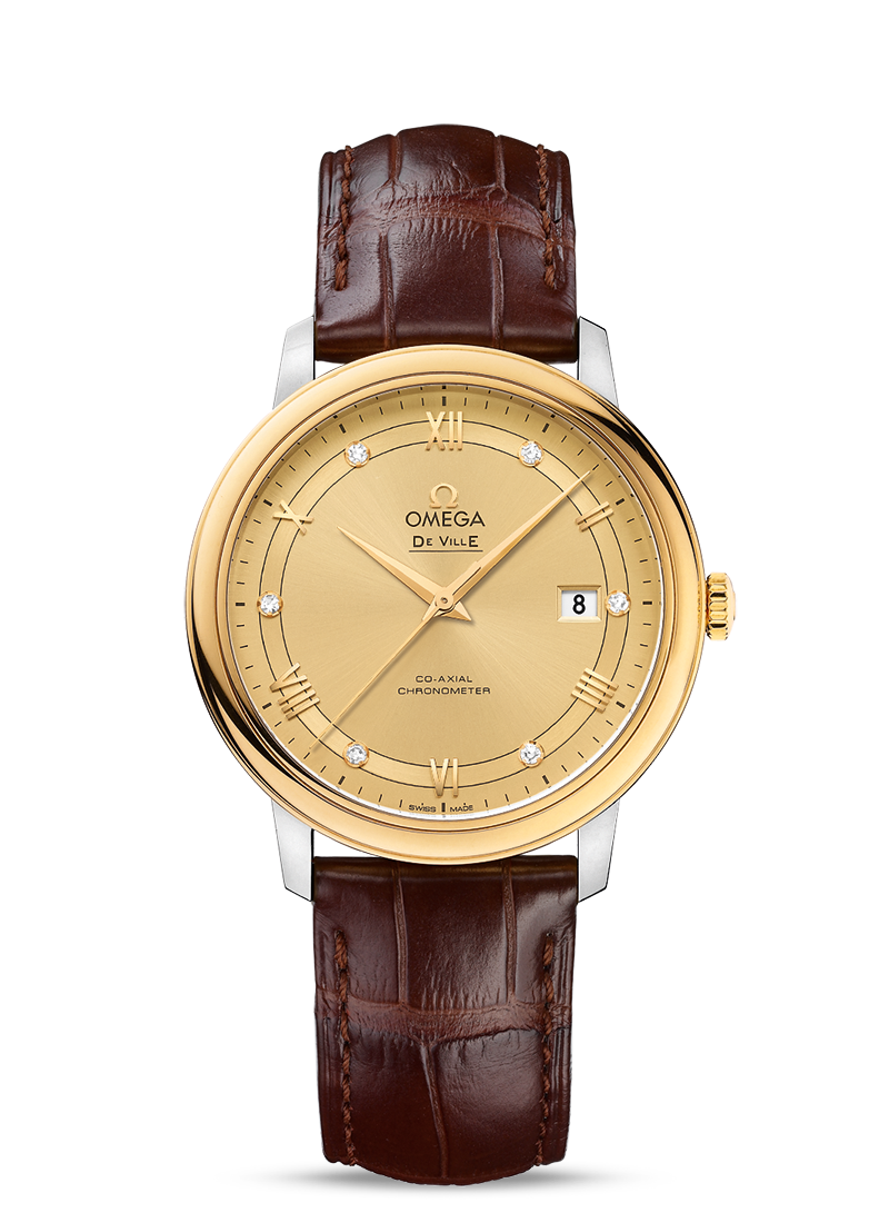 UK Omega De Ville Prestige Champagne Dial Copy Watches