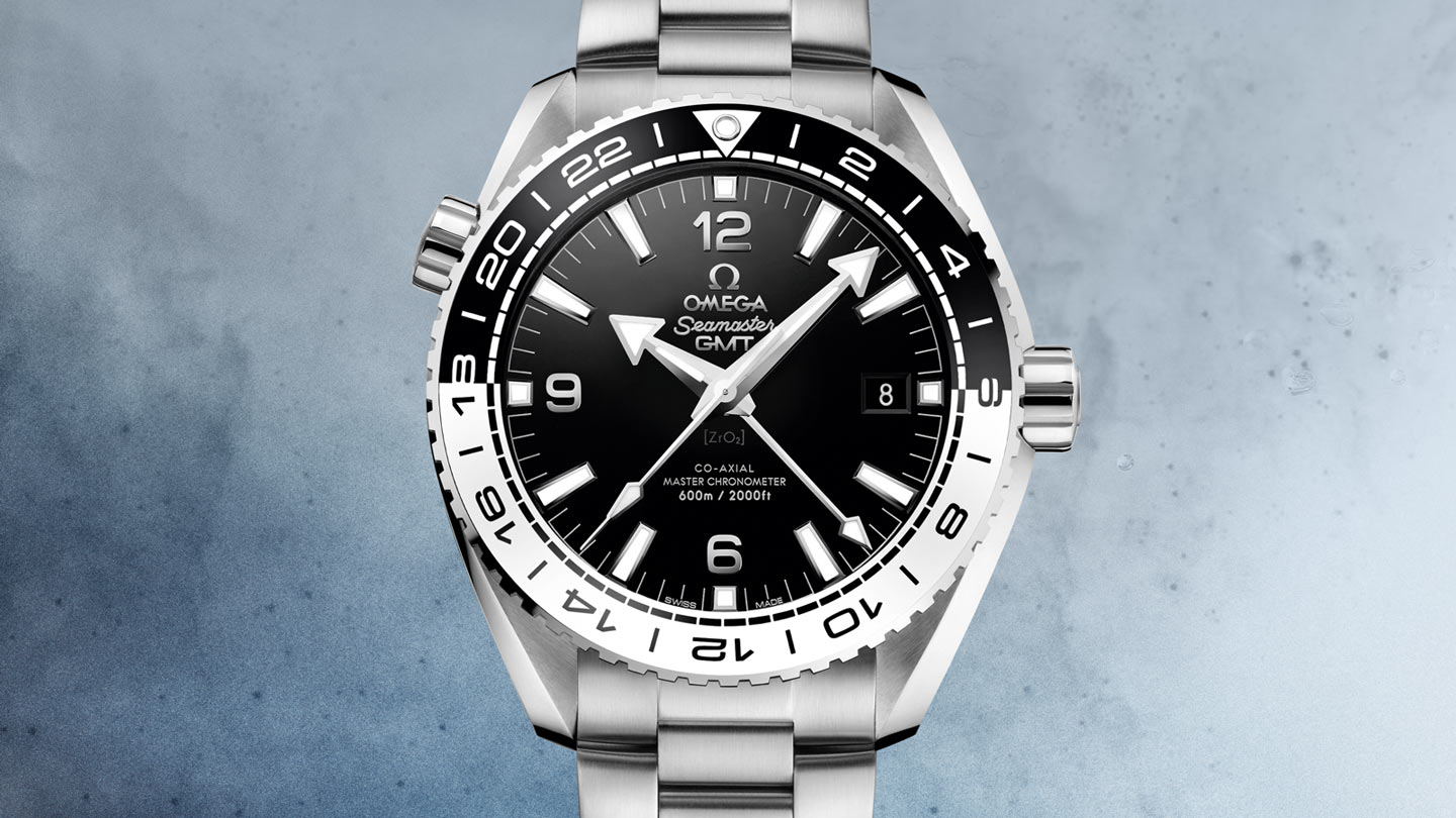 Black Bezel UK Omega Seamaster Planet Ocean GMT Replica Watches