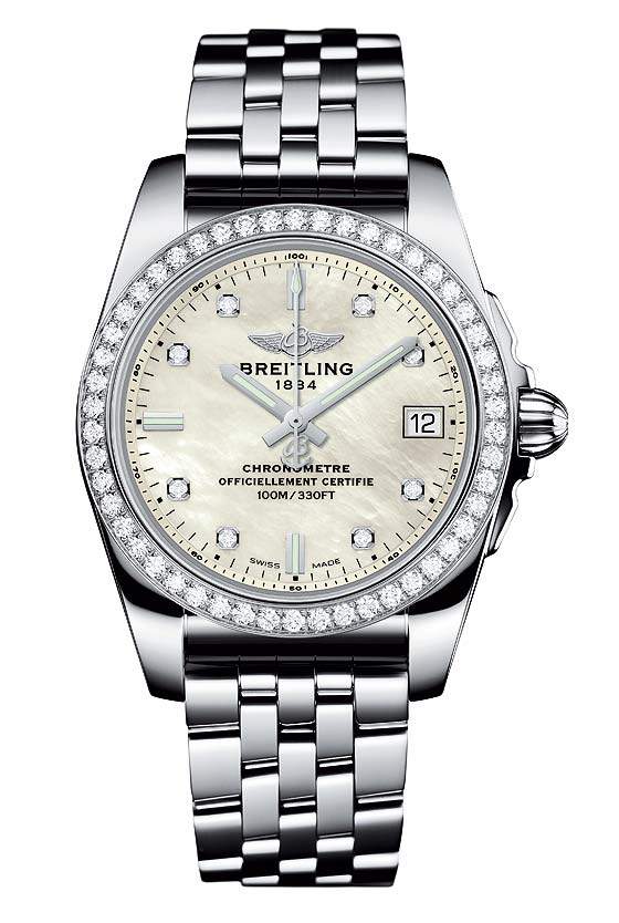 Diamond Bezel Copy UK Breitling Galactic 36 Steek T Watches