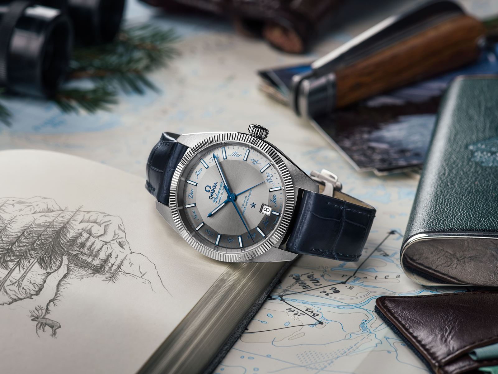 UK Opaline Silver Dial Omega Globemaster Annual Calendar Replica Watches For Romantic Valentine’s Day
