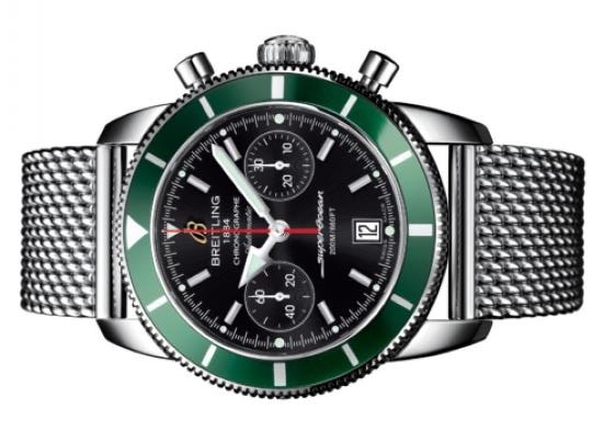 The stainless steel copy watches have black dials.